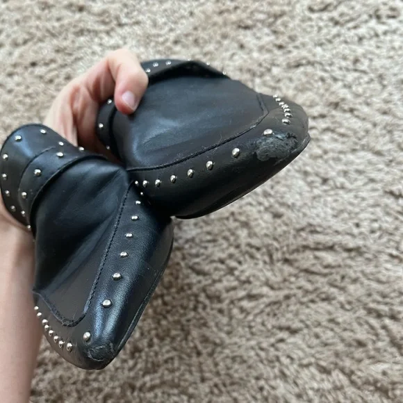 SOLD Faux leather black studded mules - Picture 4 of 6